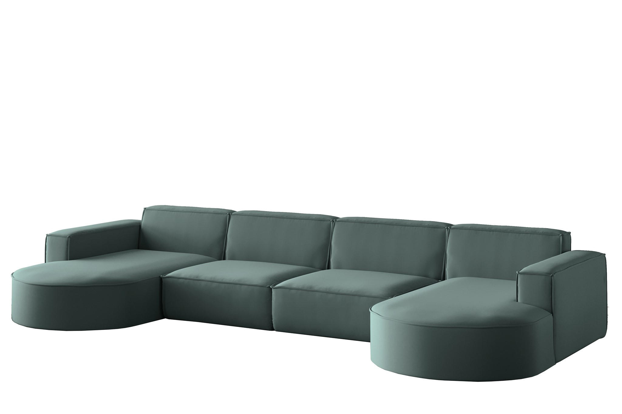 WOHNLANDSCHAFT Palma Xl In Opera - Smaragdgrün, Holzwerkstoff/Textil (382/78/165cm) - Fun Möbel