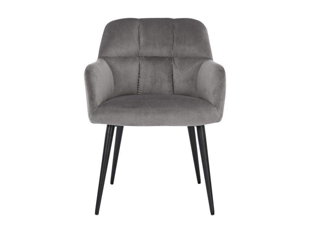 STUHL 2er-Set - Samt & Metall - Grau - PEGA - Grau, Textil (62/78/58.5cm) - Pascal Morabito