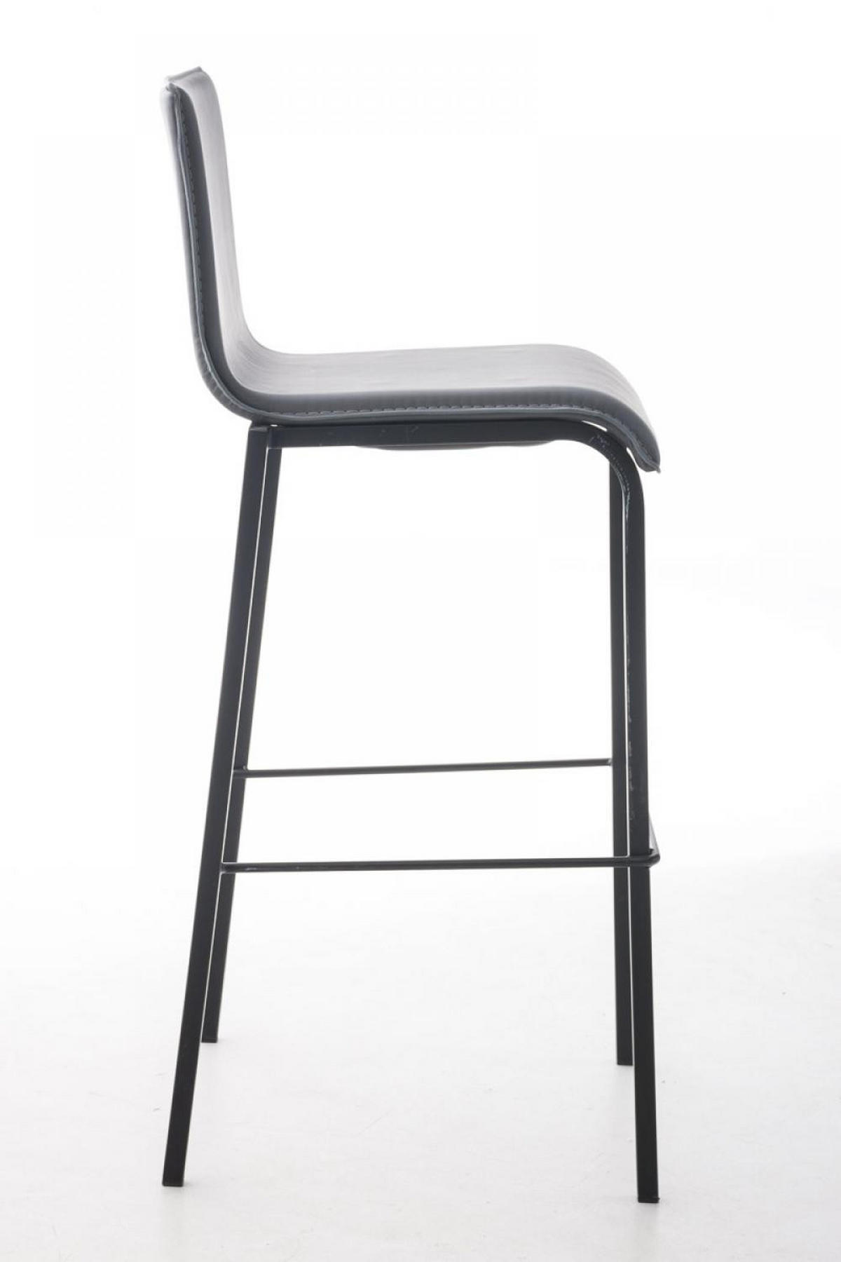 BARHOCKER Lederlook grau - Schwarz/Grau, Textil/Metall (43/103/51cm) - CLP