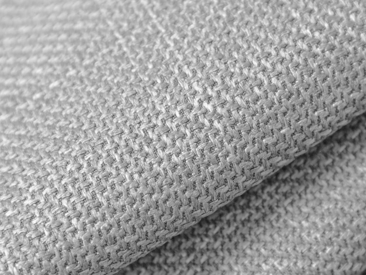 PANORAMASOFA Kendal aus strukturiertem Stoff hellgrau 7 Sitzplätze - Hellgrau, Textil (203/79/372cm) - Micadoni