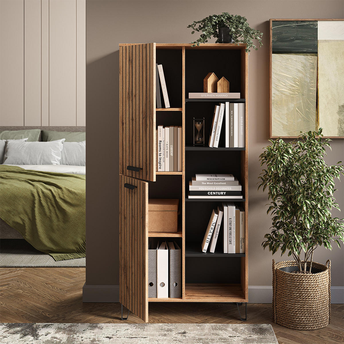 VĚŠÁK NA KABÁTY Amber Dub Wotan - dub Wotan, kompozitní dřevo (80/172/38cm) - Vicco