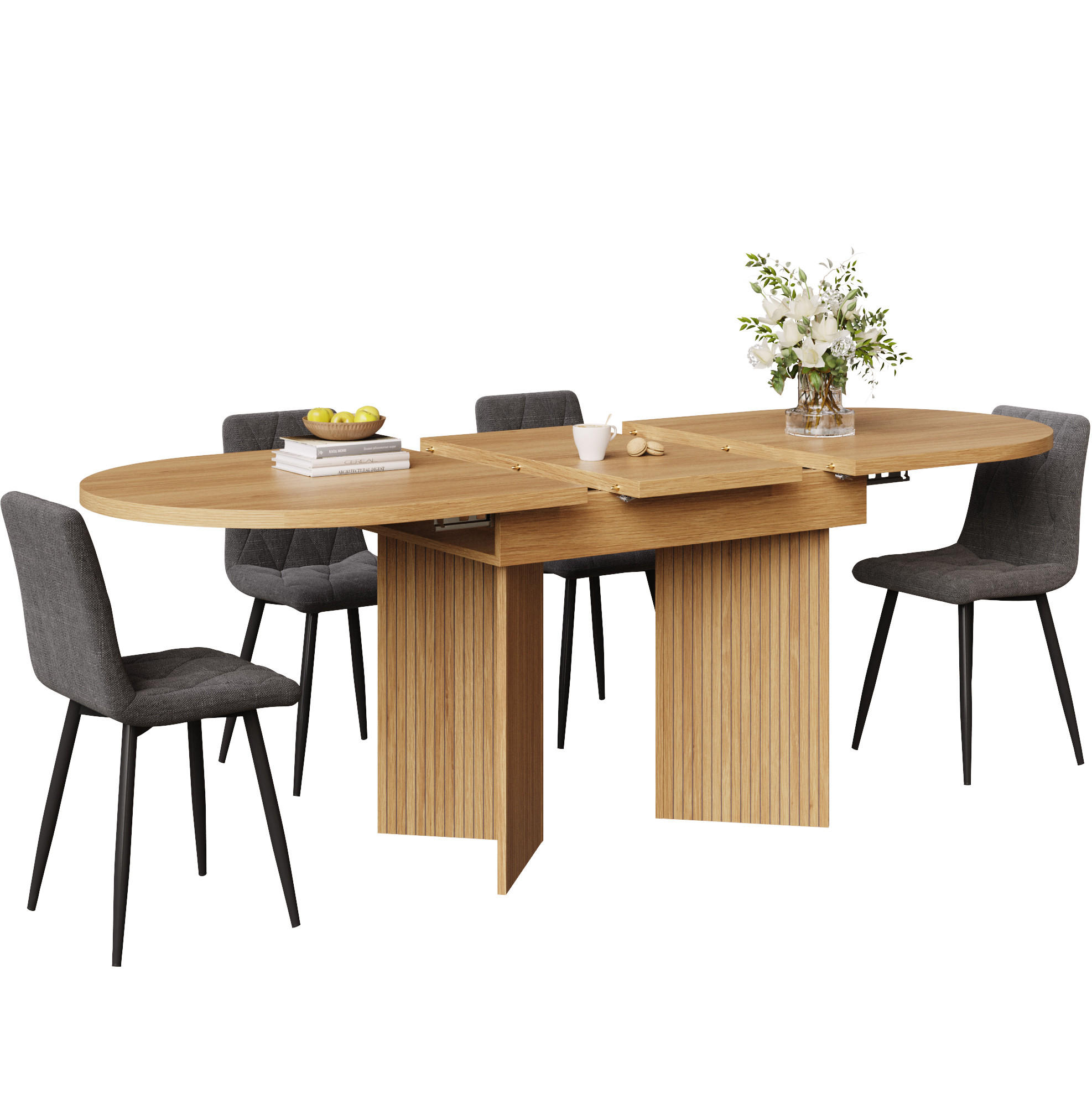 ESSTISCH 120/80/75 cm natur aus MDF ausziehbar - Hellbraun, Holzwerkstoff (120/80/75cm) - OKWISH