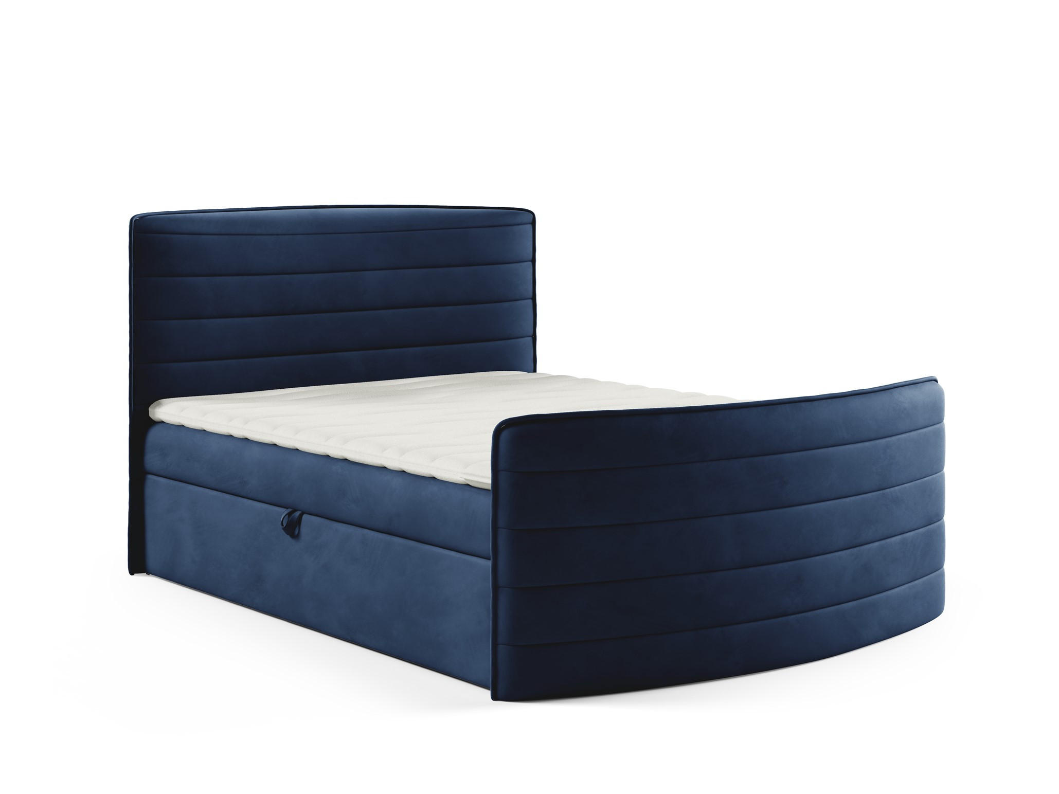 BOXBETT Ambra In Elisa Velvet - Blau, Holzwerkstoff/Textil (140/200cm) - Fun Möbel