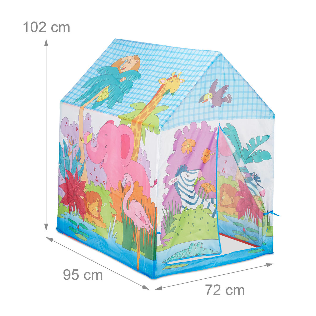SPIELZELT Dschungel - Multicolor, Kunststoff/Textil (72/95cm) - Relaxdays