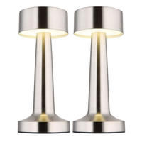 2X LED TISCHLEUCHTE Nickel Matt - Silberfarben, Metall (9/9/21cm) - Globo Lighting