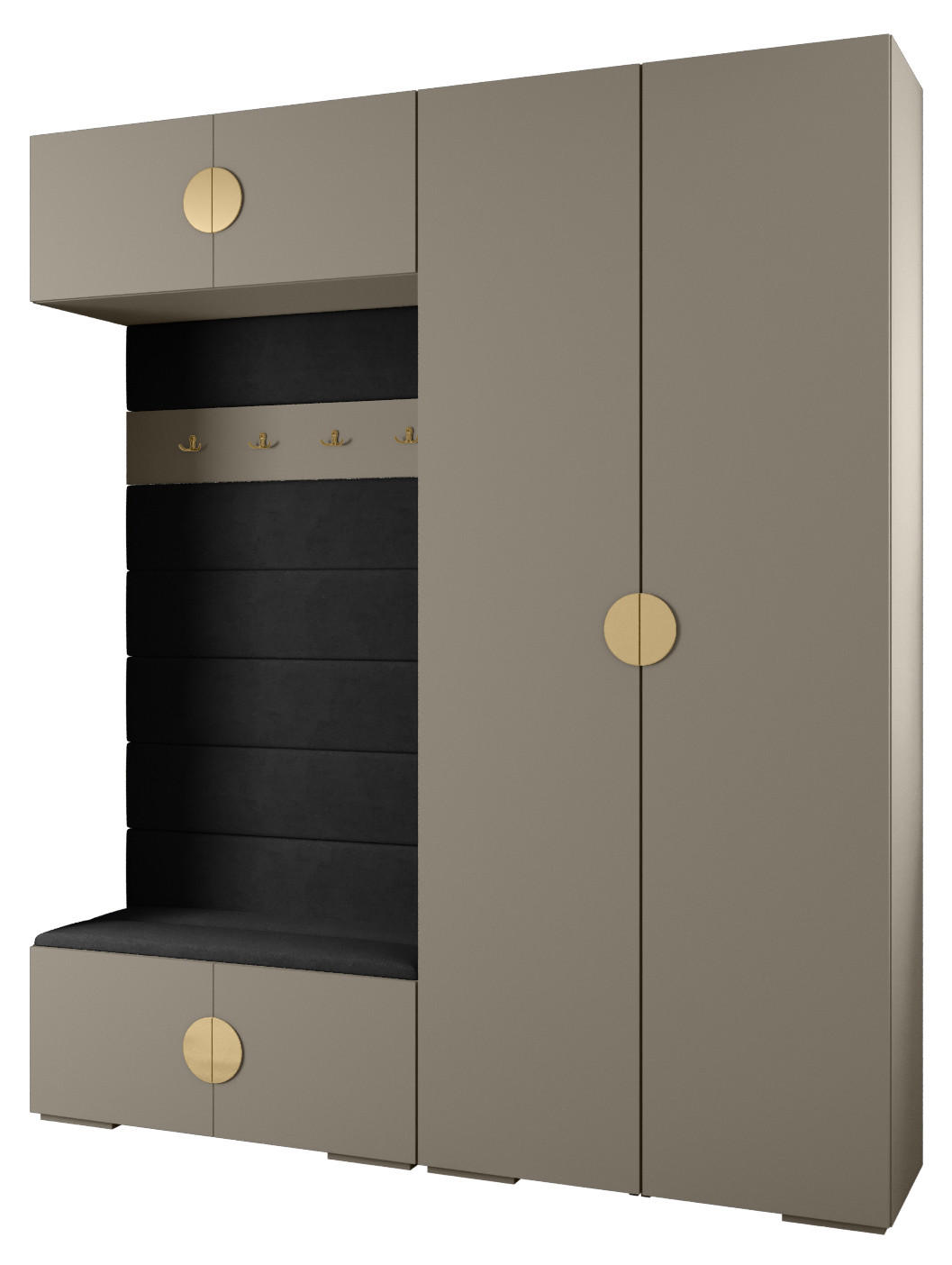 GARDEROBEN-SET 236,7/200/47 - Kaschmir/Goldfarben, Holz/Metall (200/236.7/47cm) - Abiks Möbel