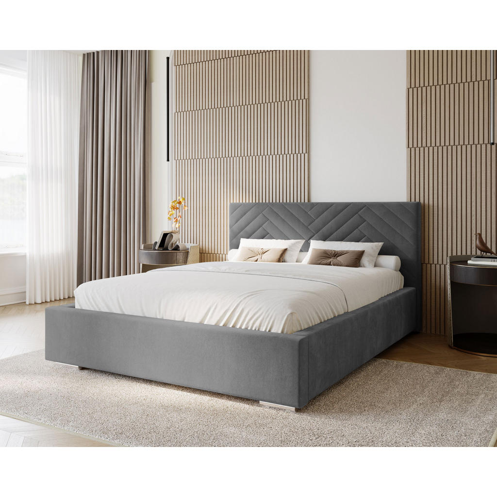 Thumbnail - Marpur Polsterbett, Dunkelgrau, Textil, Höhe ca. 18 cm, 140x200 cm, Oeko-Tex® Standard 100, Schlafzimmer, Betten, Polste...