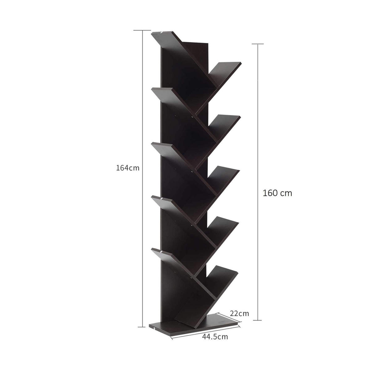 BÜCHERREGAL Wengefarben 22/22/164 cm - Wengefarben, Holzwerkstoff (22/164/22cm) - Mobili Rebecca