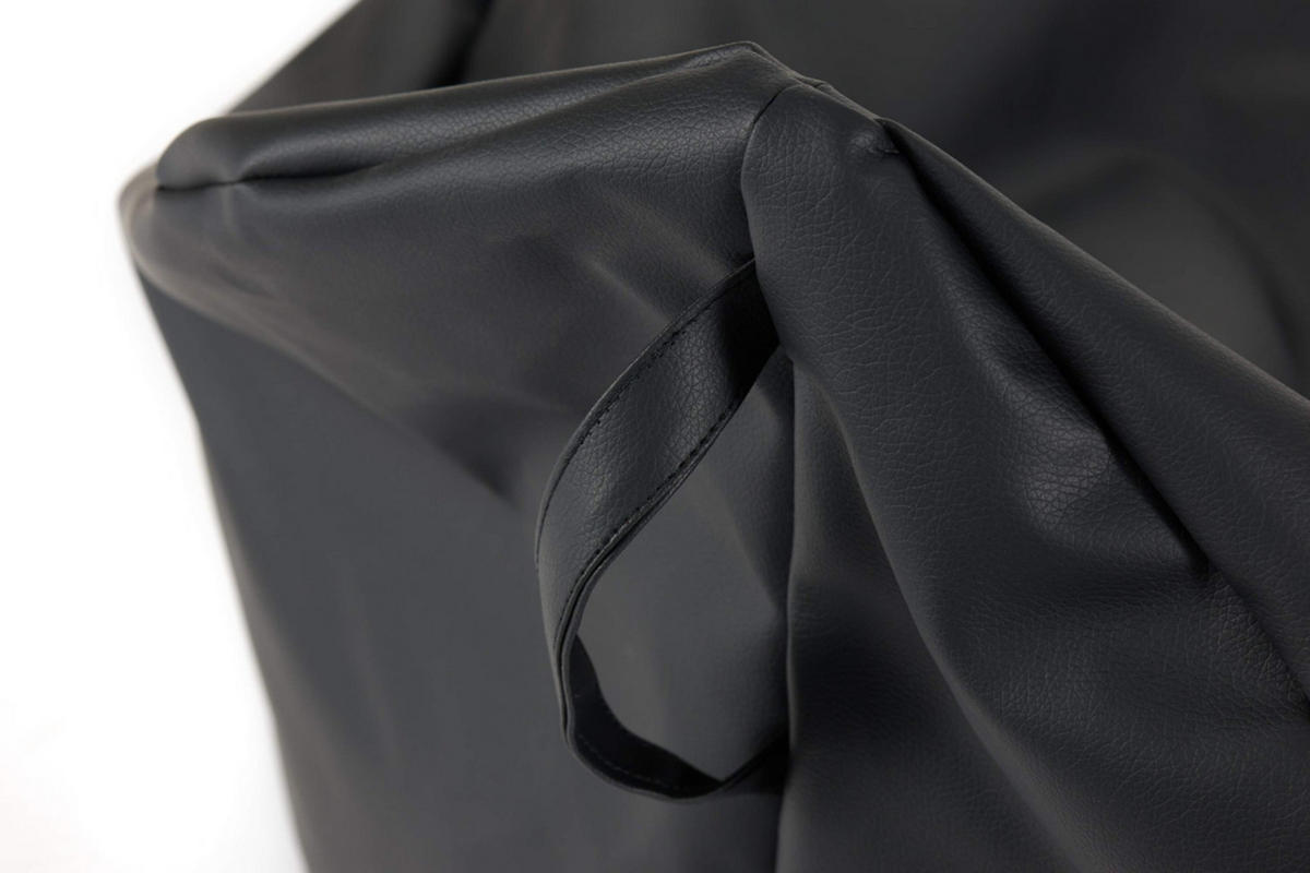 SITZSACK COSMO aus Lederoptik, Schwarz - Schwarz, Textil (85/80/85cm) - KONSIMO®
