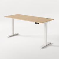 SCHREIBTISCH Elektrisch Höhenverstellbarer HomePro 180x80cm Weiß/Bambus mit Memory-Funktion, Anti-Kollisions Technologie - Hellgelb/Weiß, Holz (80/180/63.5cm) - Desktronic