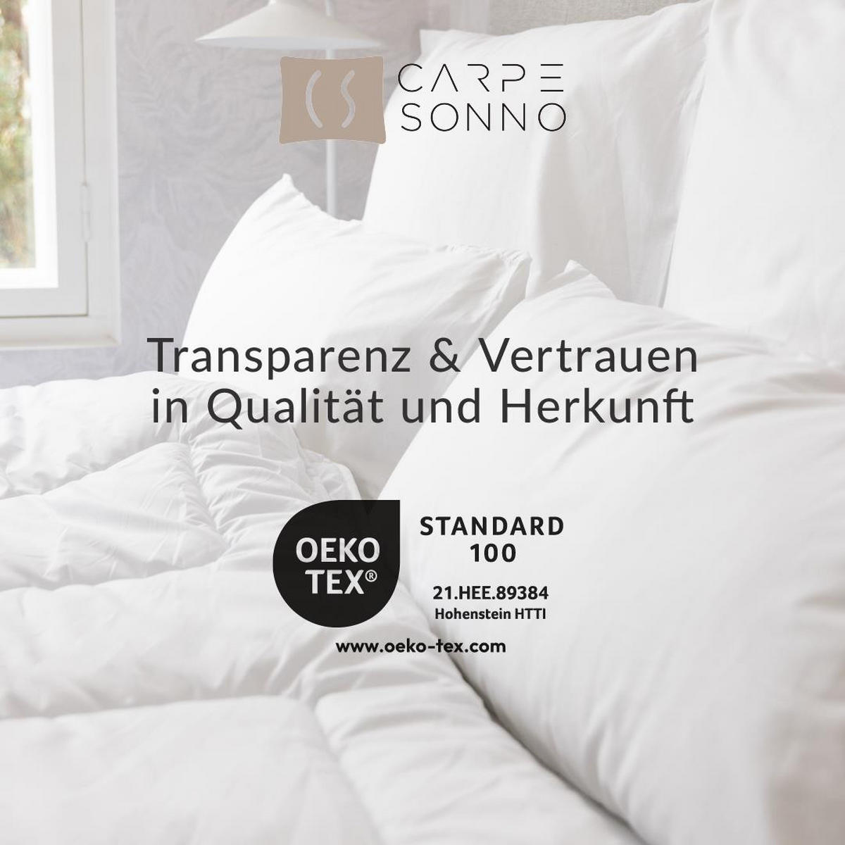 GANZJAHRES-BETTDECKE 155x220 cm aus 100% Polyester, Steppbett Made in Europa - Weiß, Textil (155/220cm) - Carpe Sonno