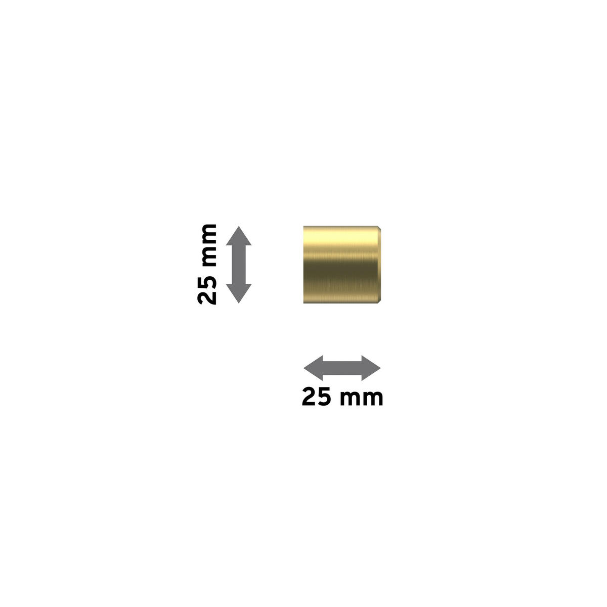 ENDSTÜCKE FÜR GARDINENSTANGEN 20 mm Ø, Santo Messing-Optik, Packung 2 Stück - Messingfarben, Metall (2.5/2.5/2.5cm) - INTERDECO