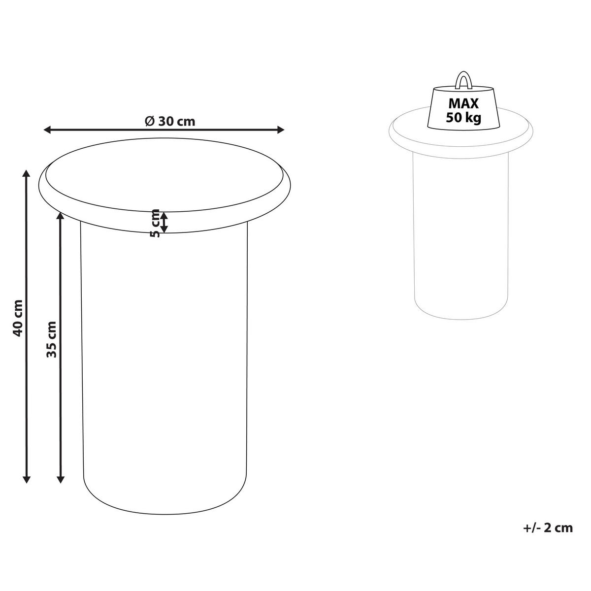 BEISTELLTISCH Weiß Campti - Weiß, Holzwerkstoff (30/30/40cm) - Beliani