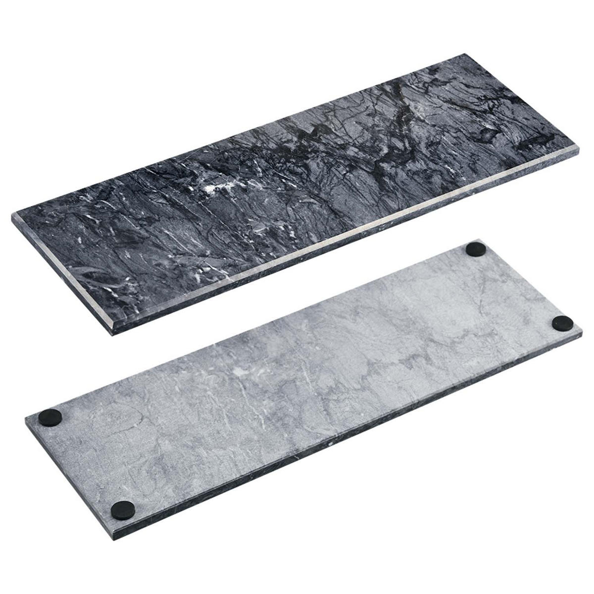 BUFFETPLATTEN aus Marmor, 5 Stück - 38 x 13cm - Multicolor, Stein (13/1.3/38cm) - Kesper
