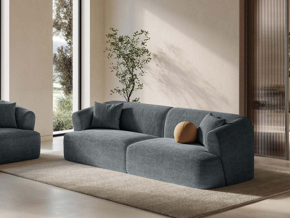 MODULARES-SOFA Campi aus Cord dunkelgrau 4 Sitzplätze - Dunkelgrau, Textil (90/70/255cm) - Cosmopolitan Design