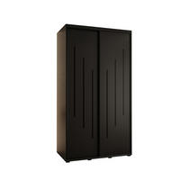 SCHWEBETÜRENSCHRANK 235,2/140/45 2-türig - Schwarz, Holz/Metall (140/235/45cm) - Abiks Möbel