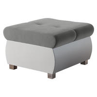 POLSTERHOCKER Orkan Klein - Silberfarben/Weiß, Holz/Textil (60/39/60cm) - MIRJAN24