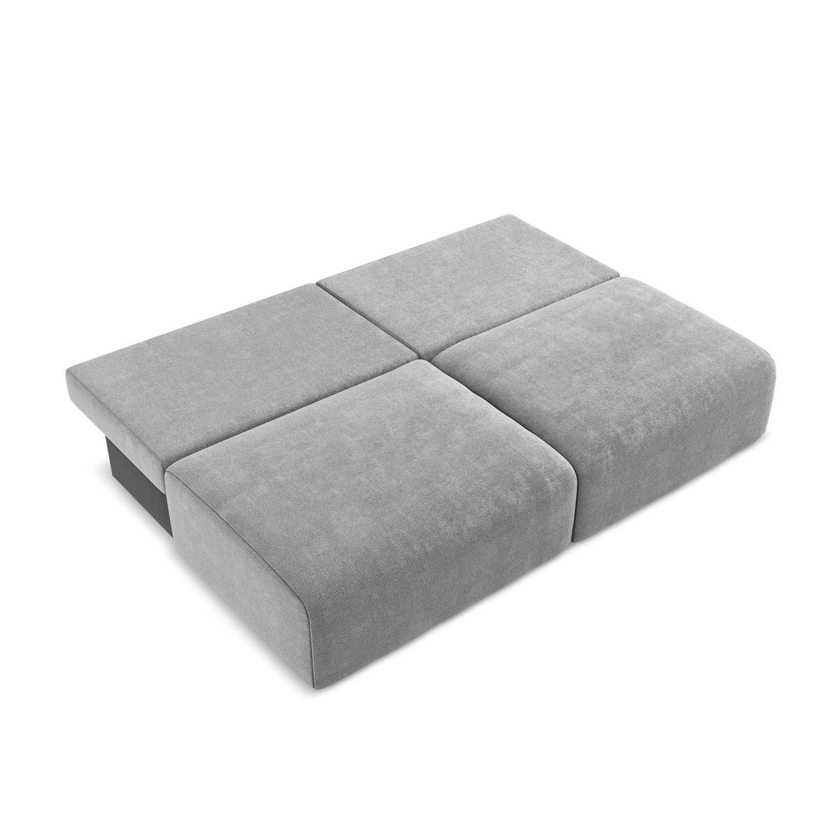 3-SITZER SOFA mit Schlaffunktion Chenille Stoff Grau - Blau/Schwarz, Kunststoff/Textil (216/79/102cm) - LaMiaSofa