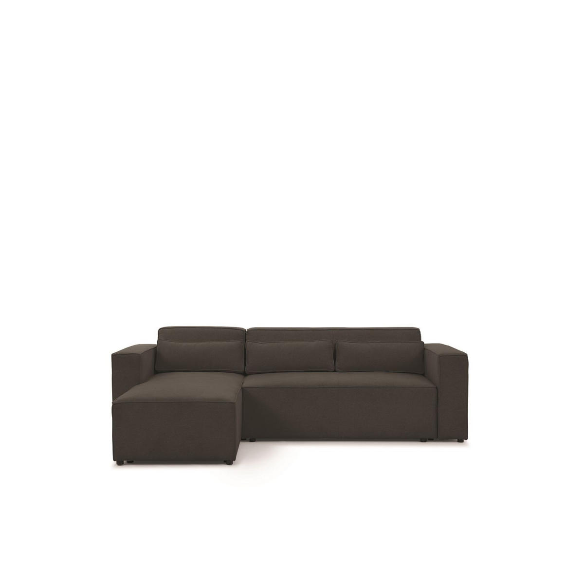 ECKSOFA Schlafsofa Waldo In Stoff Poso - Schwarz, Holzwerkstoff/Textil (260/173cm) - Fun Möbel