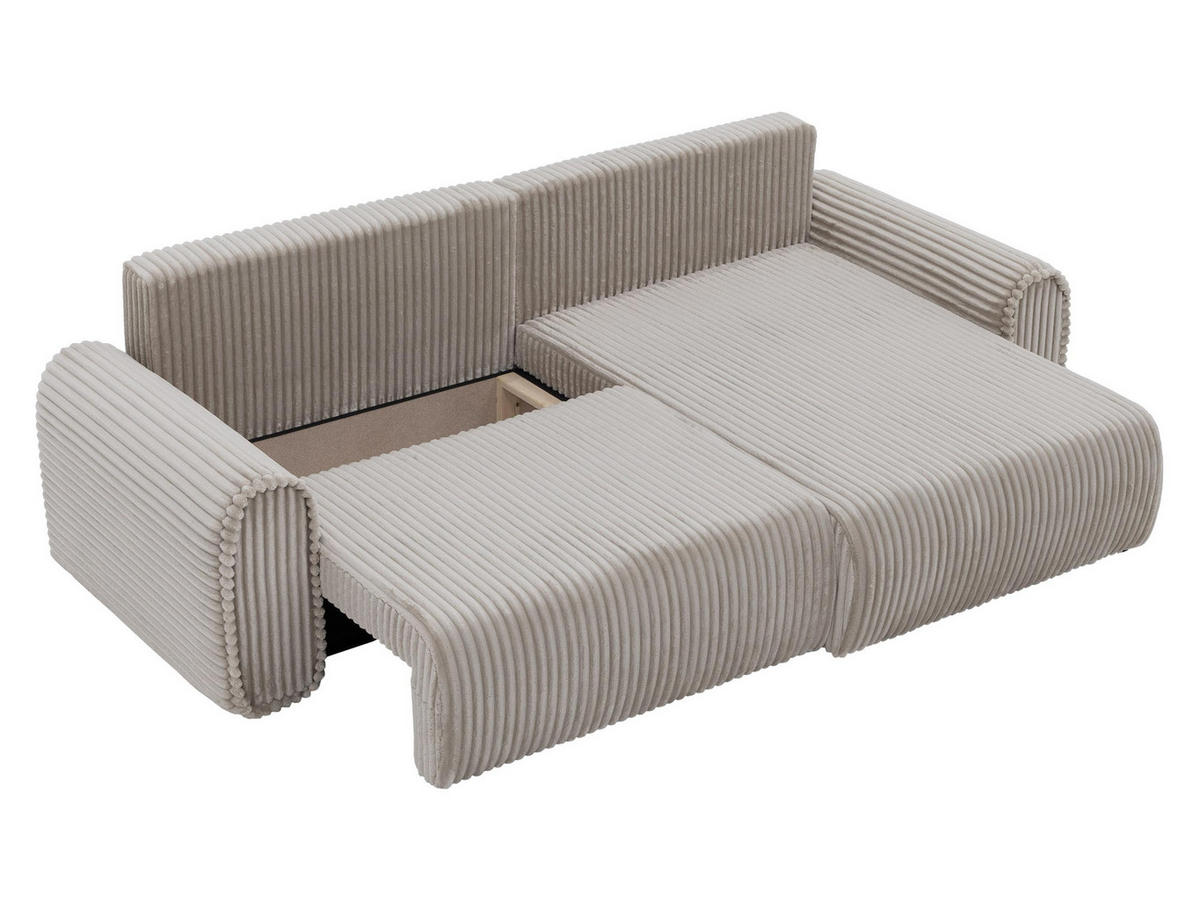 ECKSOFA Surles Cord - Schwarz, Holz/Kunststoff (245/145cm) - MIRJAN24