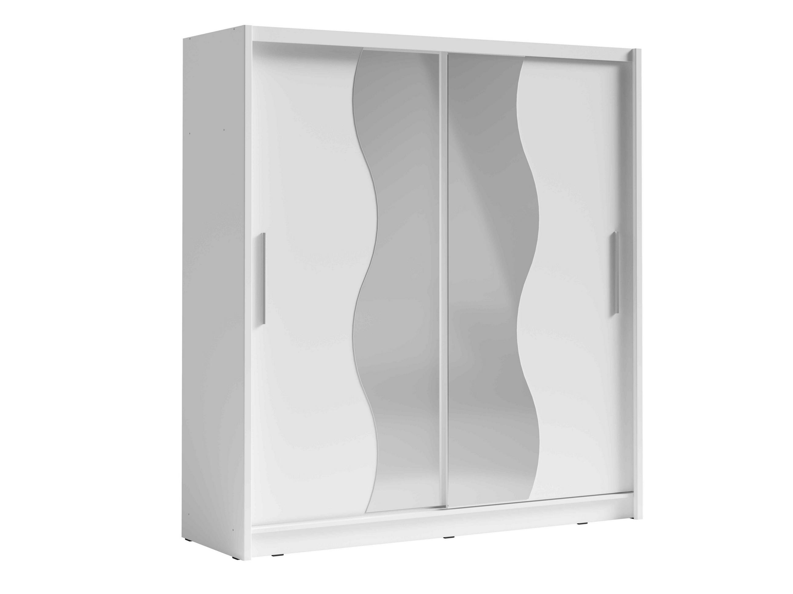 SCHWEBETÜRENSCHRANK RANOR 200/215/62,5cm 2-türig mit Spiegel Weiß - Weiß, Holzwerkstoff (200/215/62.5cm) - MASSENO