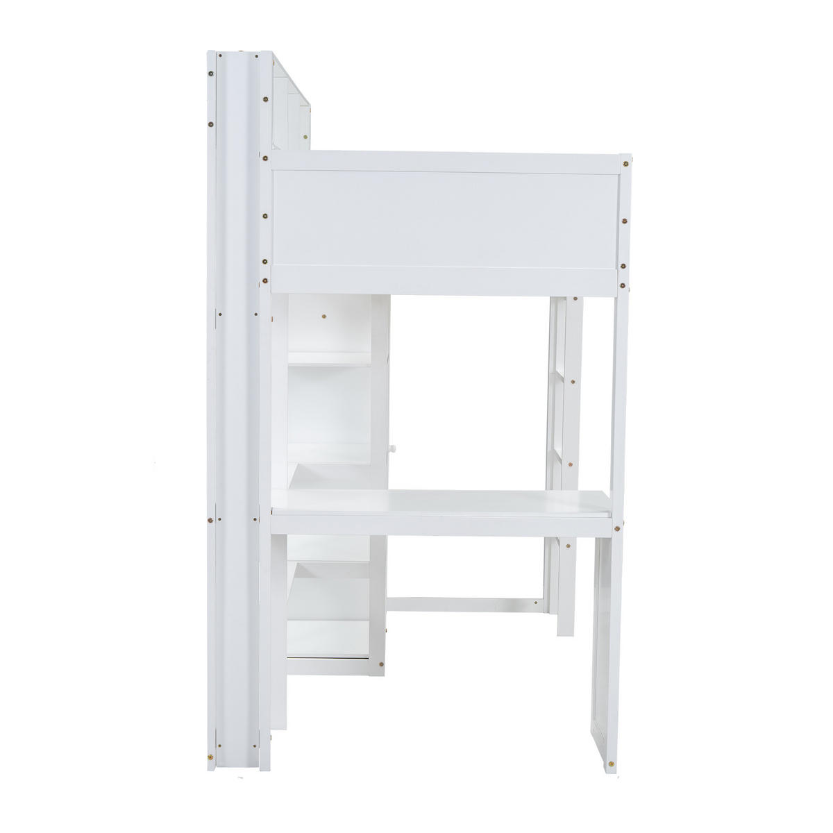 HOCHBETT 90/200 cm DE-00487, in Weiß, Tisch und Kleiderschrank - Weiß, Holz (90/200cm) - ComfortXL
