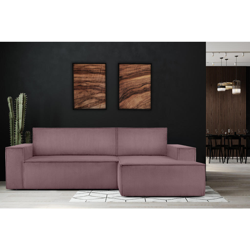 Thumbnail - Konsimo® Eckschlafsofa-Rechts, Violett, Textil, L-Form,L-Form, 262x148 cm, FSC 100%, Hergestellt in Europa, Wohnzimmer, ...