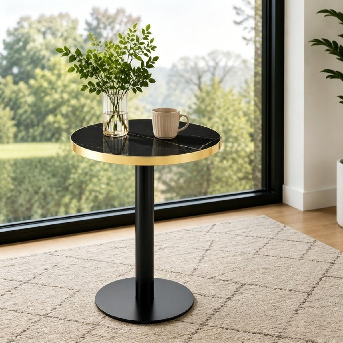 BEISTELLTISCH Schwarz, 60/60/74 cm - Schwarz, Holzwerkstoff (60/60/74cm) - PANGIVO