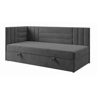 BOXBETT KAYA 100/200 in Velours Anthrazit H3 links - Anthrazit, Holz/Holzwerkstoff (100/200cm) - Deine Möbel 24