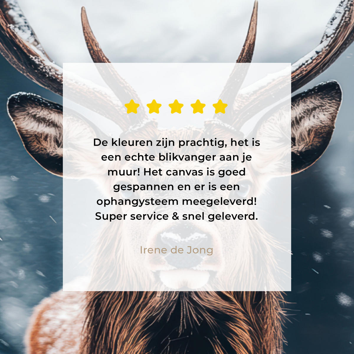 LEINWANDBILD Hirsche - Tiere - Landschaft - Winter - Schnee 30x20 cm - Kastanienfarben, Textil (30/20cm) - MuchoWow