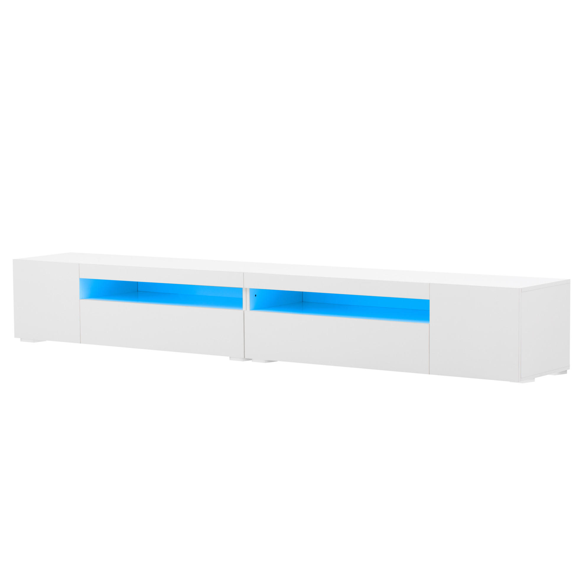 TV-SCHRANK 240/35,5/38,5 cm weiß MDF mit variabler LED-Beleuchtung und symmetrischem Design - Weiß, Holzwerkstoff (240/35.5/38.5cm) - OKWISH