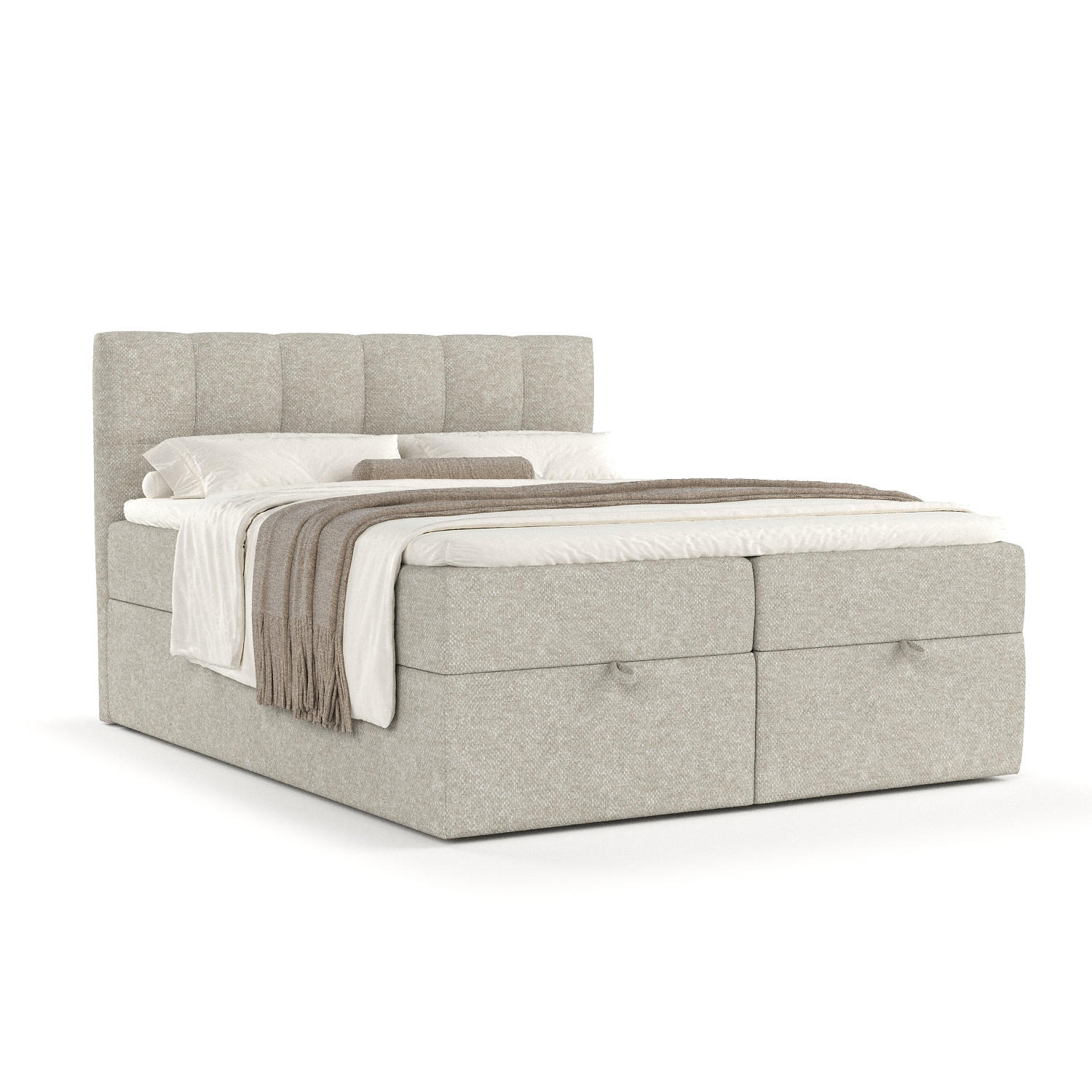 Maison de Reve Boxbett Beige, Grau 180x200 cm
