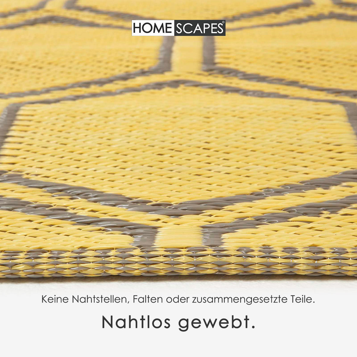 OUTDOORTEPPICH Wabenmuster 122/182 cm - Gelb, Kunststoff (122/182cm) - Homescapes