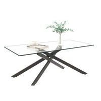 COUCHTISCH 120/60/46 cm mit Sicherheitsglas und schwarzem Metallgestell, pflegeleicht, Schwarz - Schwarz, Glas (120/60/46cm) - Redom