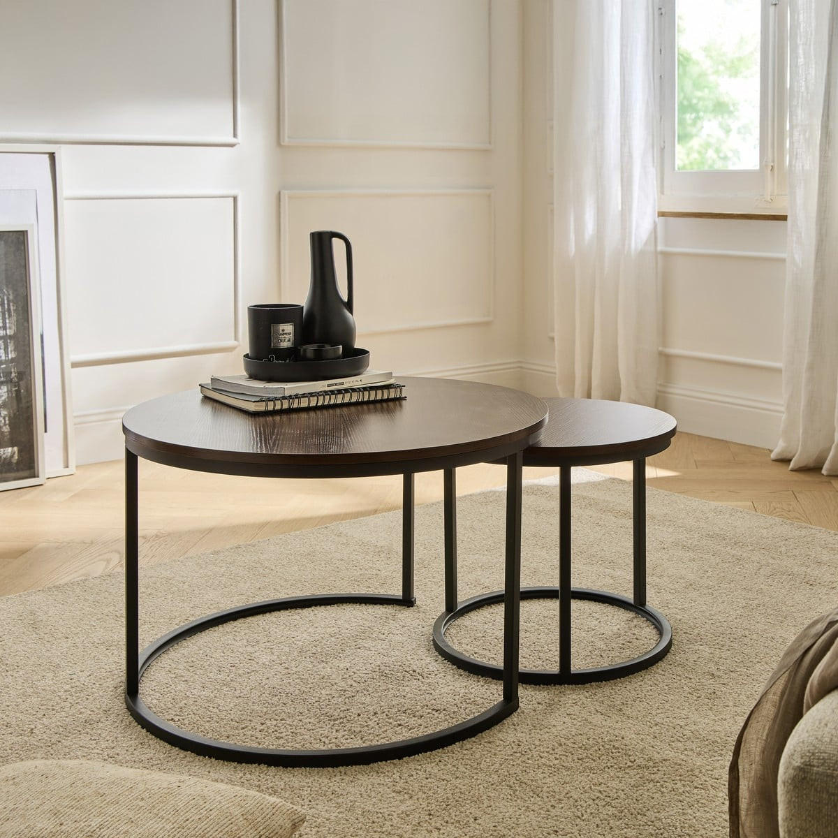 BEISTELLTISCHEN (Set aus 2) 70/70/45,5 cm - Braun, Holzwerkstoff (70/70/45.5cm) - Calicosy