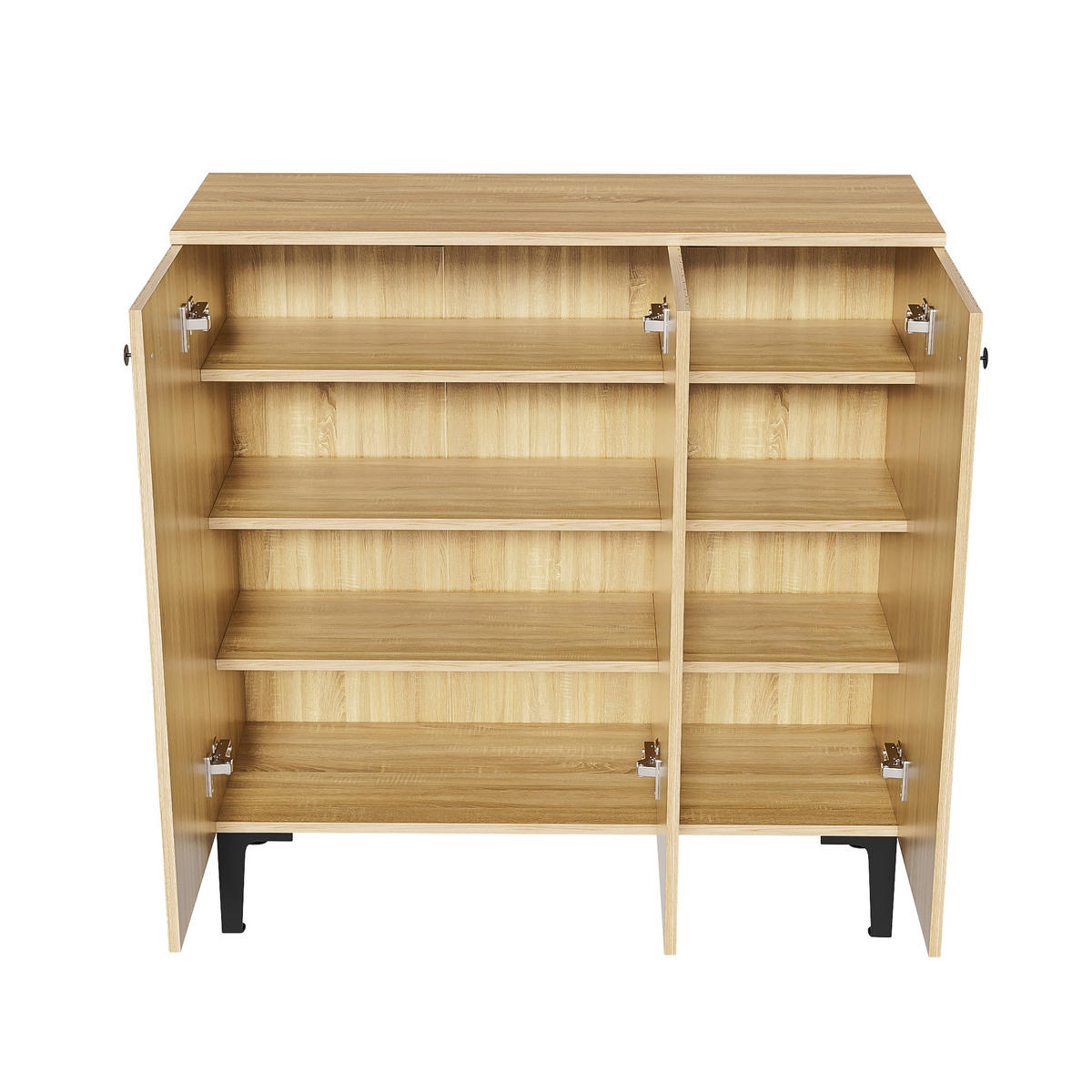 SCHUHSCHRANK 90x32x94 Holzoptik 3 Türen Stauraum Ablage - Naturfarben, Holzwerkstoff (32/94/90cm) - FLIEKS