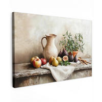 LEINWANDBILD Obst - Kräuter - Ländlich Deko Schlafzimmer 30x20 cm - Naturfarben, Textil (30/20cm) - MuchoWow