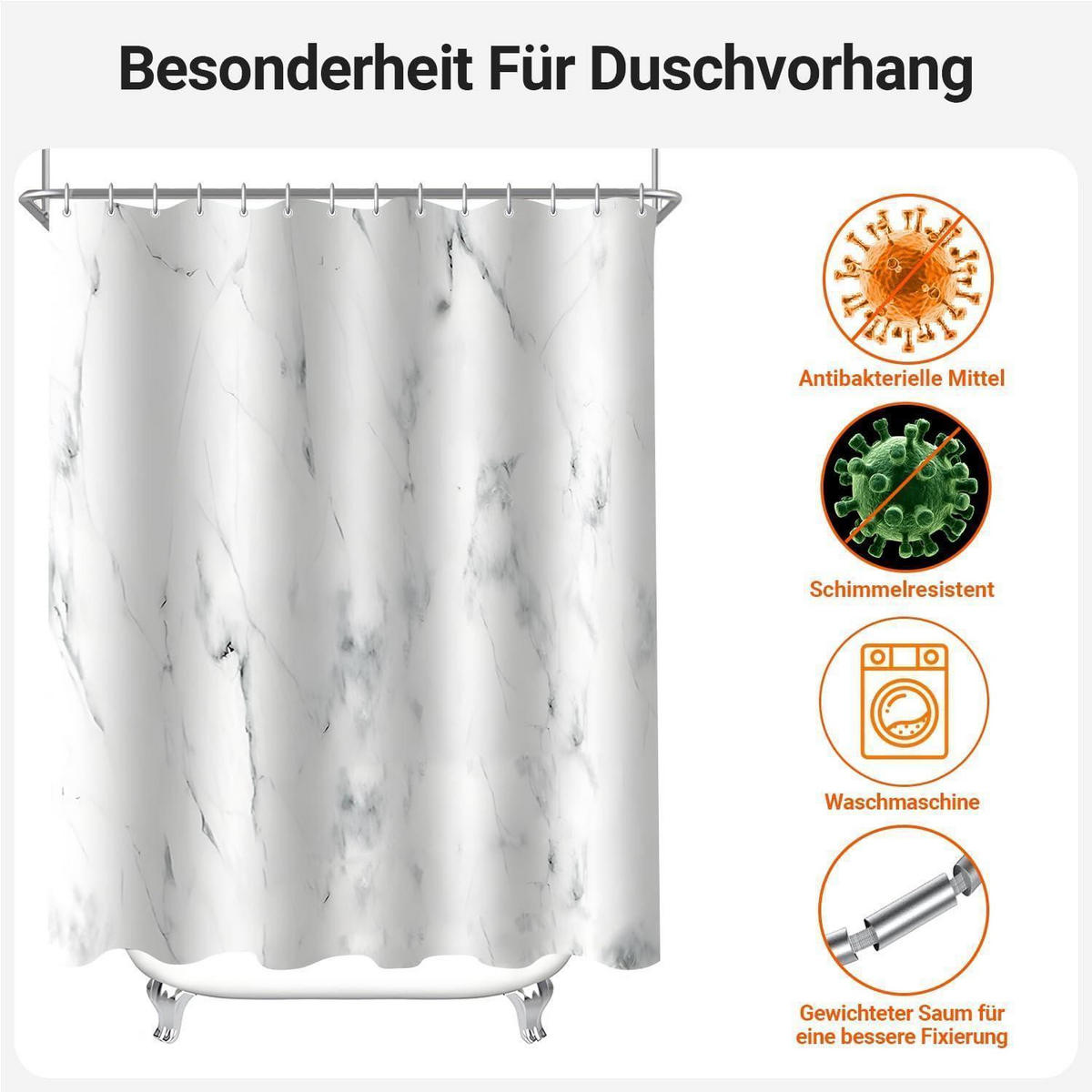 DUSCHVORHANG Marmoroptik 260 x 200 cm - Multicolor, Textil (260/200cm)