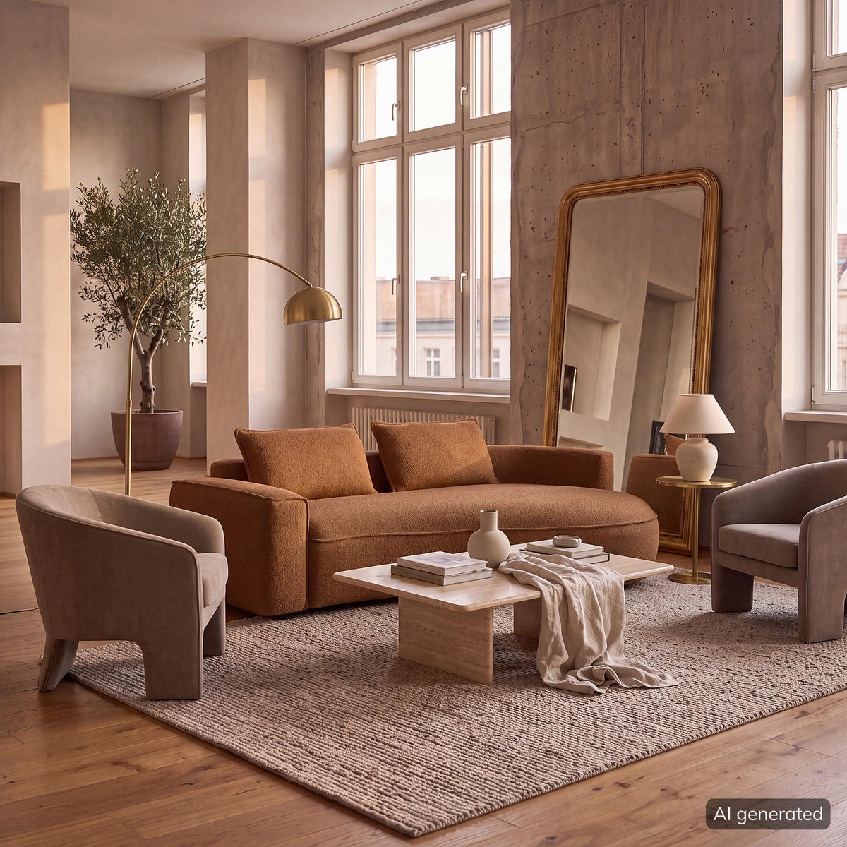 2,5-SITZER SOFA - Beige/Schwarz, Kunststoff/Textil (217/82/146cm) - home24