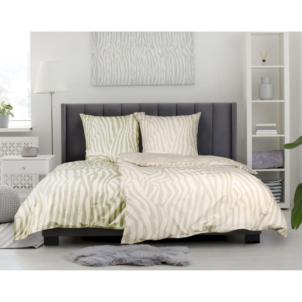 RENFORCÉ BETTWÄSCHE SALMLO - Grün, Textil (140/200cm) - Esprit