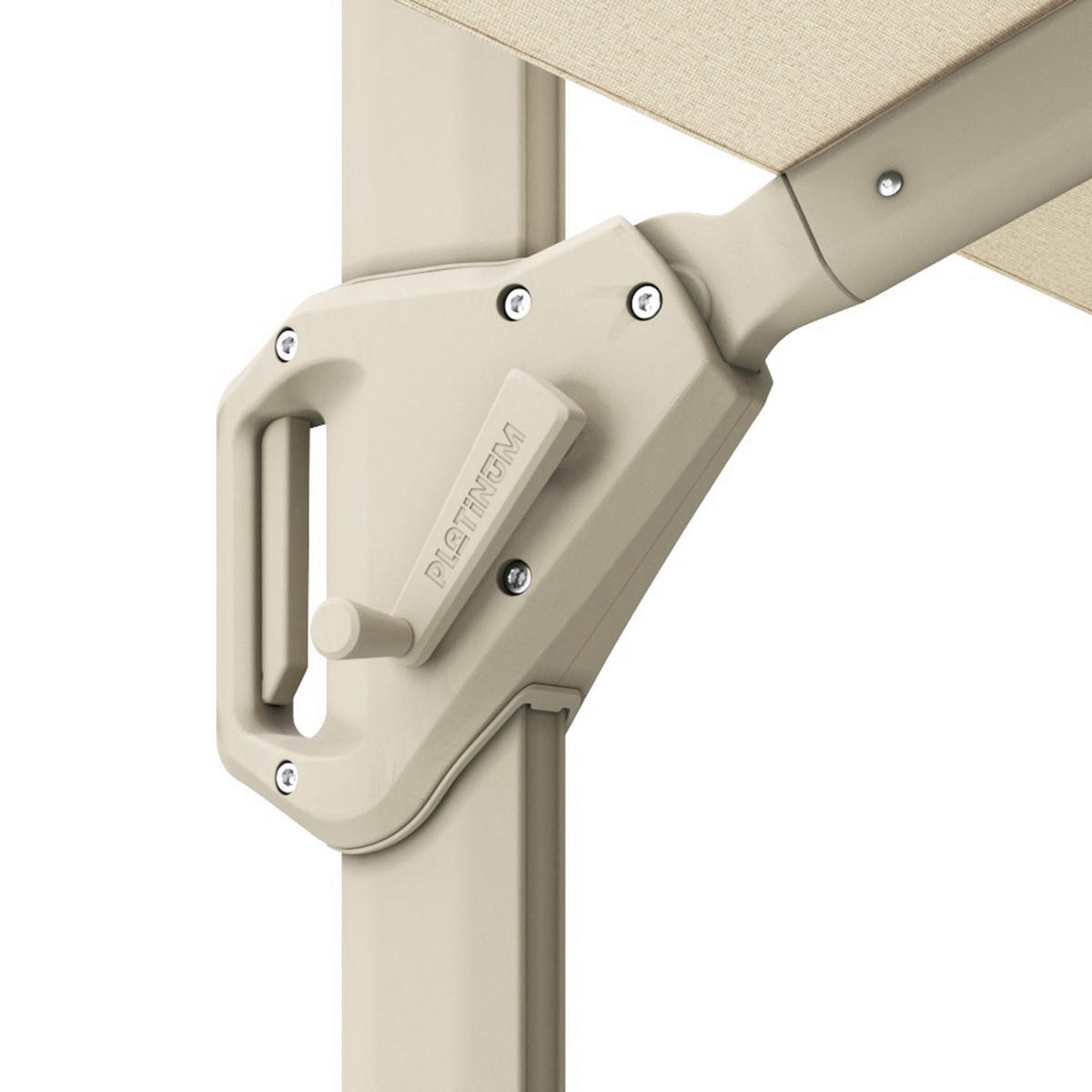 AMPELSCHIRM eckig 2.5 x 2.5 m Voyager T¹ Basic 360° kippbar creme/sand - Creme, Metall (250/250cm) - Platinum