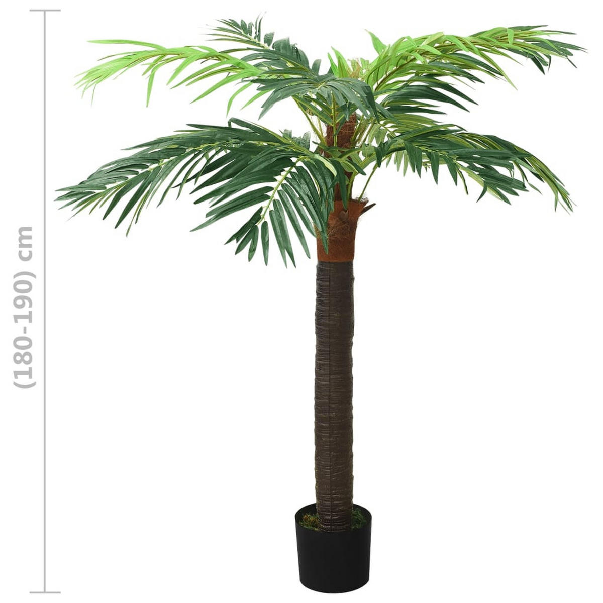 KÜNSTLICHE Palme Phönix Mit Topf 190 Cm Grün - Schwarz/Braun, Holz/Kunststoff (190cm) - vidaXL