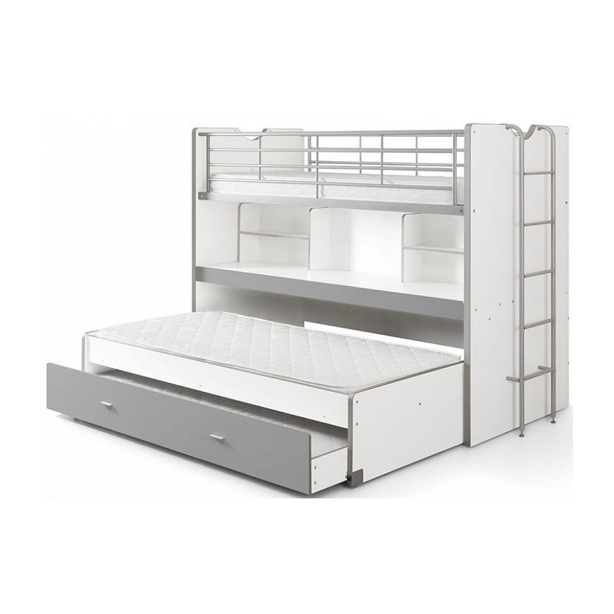 ETAGENBETT Compact80 s 2 Schlafplätze Silber - Grau, Holz - Vipack