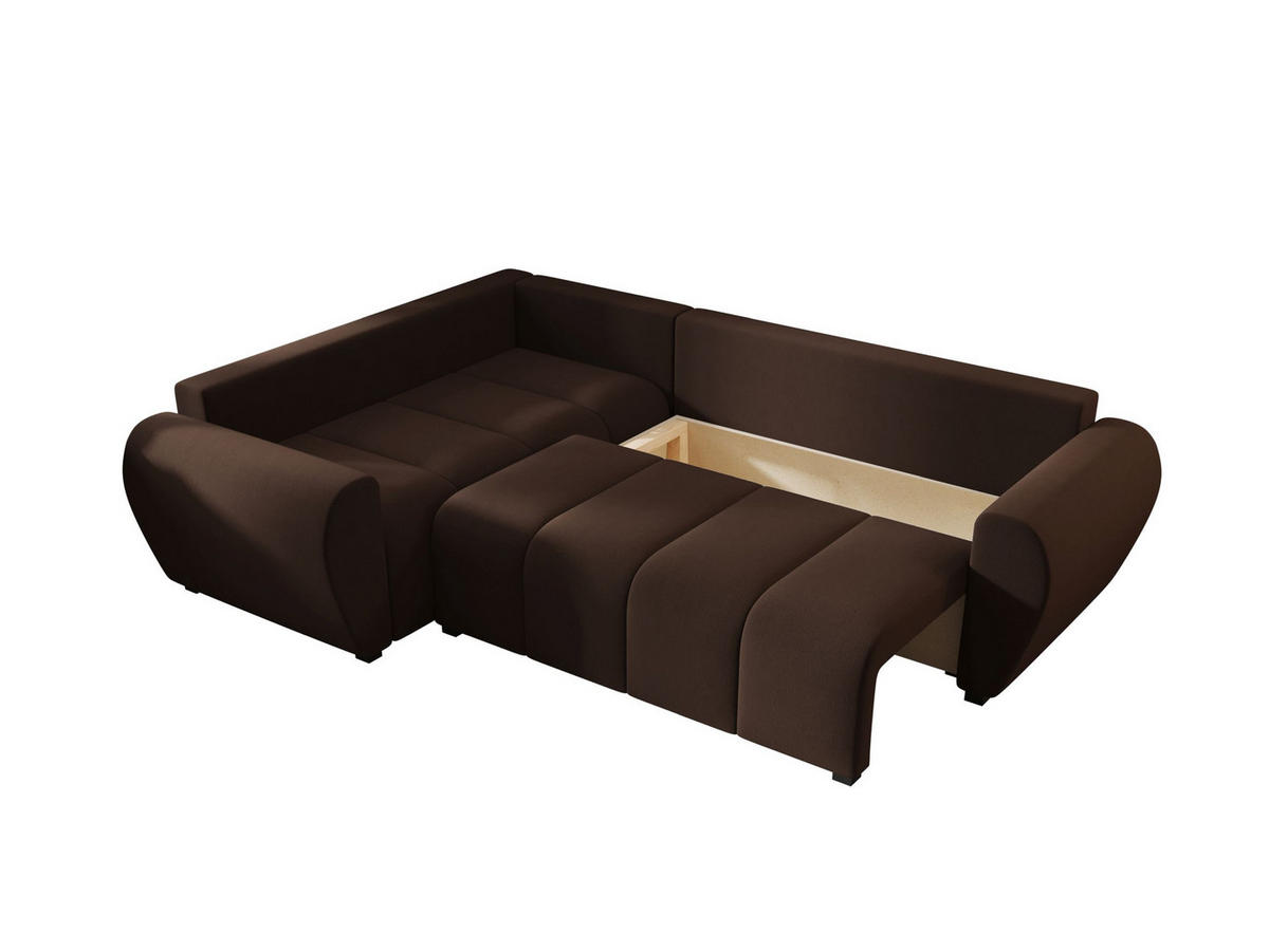 ECKSOFA MOLISA L PLUS Cosmic 800 Links mit Schlaffunktion - Braun, Textil (235/175cm) - Bedante