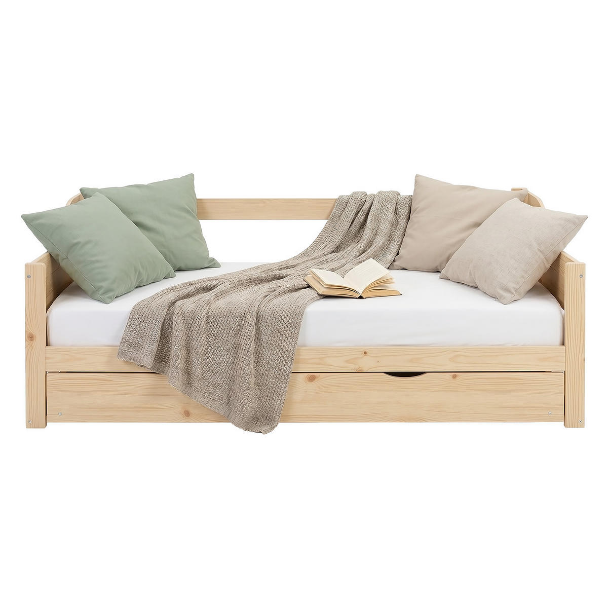 AUSZIEHBETT 90/200 cm Natur - Naturfarben, Holz (90/200cm) - Homestyle4u