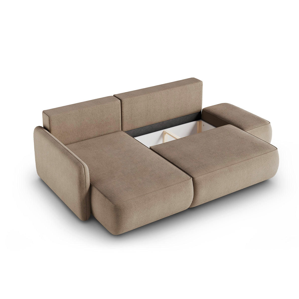 ECKSOFA Alessio 3 Sitzplätze Taupe - Taupe, Holz (229/148cm) - Petits-meubles