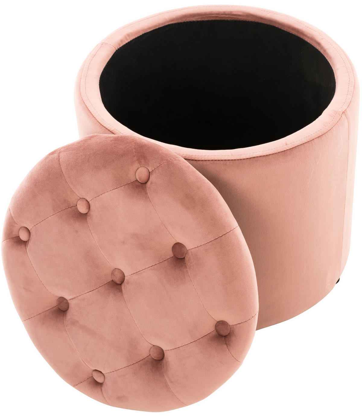 SITZWÜRFEL Samt Pink - Pink/Schwarz, Kunststoff/Textil (44/42/44cm) - CLP