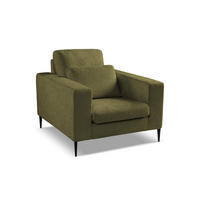 SESSEL Chenille Stoff Grün - Schwarz/Olivgrün, Holzwerkstoff/Textil (93/88/105cm) - Makamii