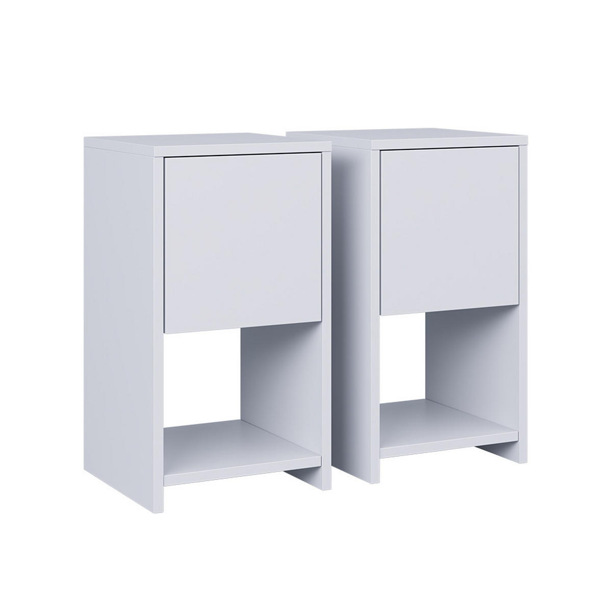 NACHTTISCH Evo Weiß 2er Set - Weiß, Holzwerkstoff (30/55/30cm) - Vicco