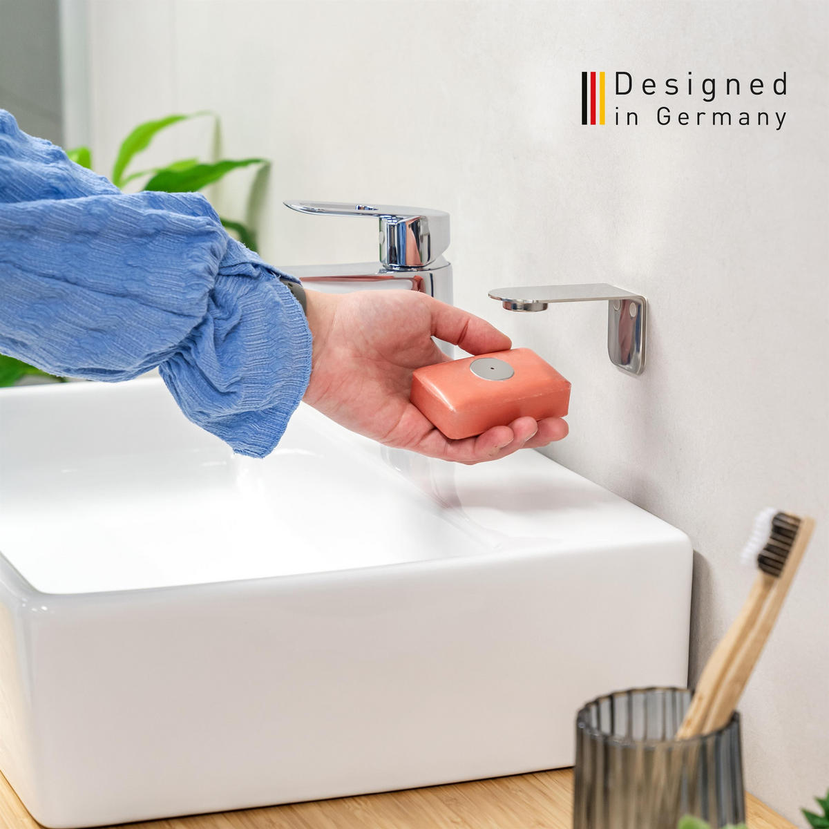 MAGNET-SEIFENHALTER, silber, Edelstahl - Silberfarben, Metall (4.5/4.5/8cm) - bremermann